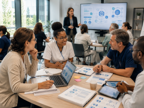 Formation sur l'ia avec des professionnels de la santé.