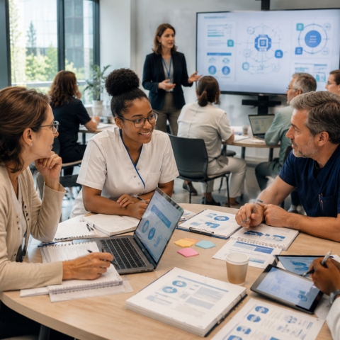 Formation sur l'ia avec des professionnels de la santé.